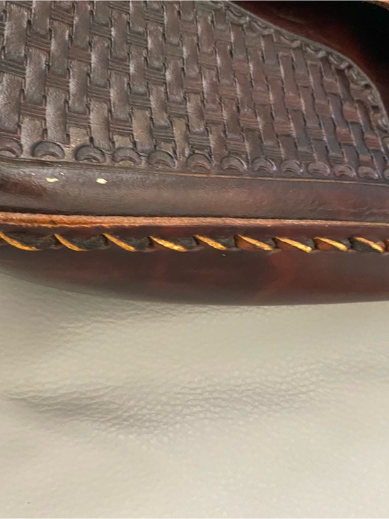 Saddleback Hand Tooled Leather Crossbody Purse - Shop Dodi Jo Vintage Handtooled Western Style Messanger Bag